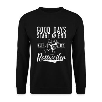 Rottweiler Gifts - Unisex Pullover - Schwarz - Vorne - Alina (178cm) & Michal (187cm)