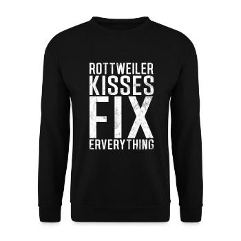 Rottweiler Gifts - Unisex Pullover - Schwarz - Vorne - Alina (178cm) & Michal (187cm)