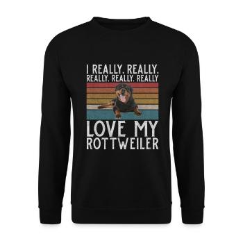 Rottweiler Gifts - Unisex Pullover - Schwarz - Vorne - Alina (178cm) & Michal (187cm)