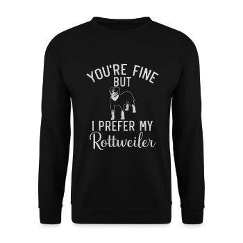 Rottweiler Gifts - Unisex Pullover - Schwarz - Vorne - Alina (178cm) & Michal (187cm)
