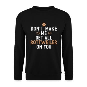 Rottweiler Gifts - Unisex Pullover - Schwarz - Vorne - Alina (178cm) & Michal (187cm)