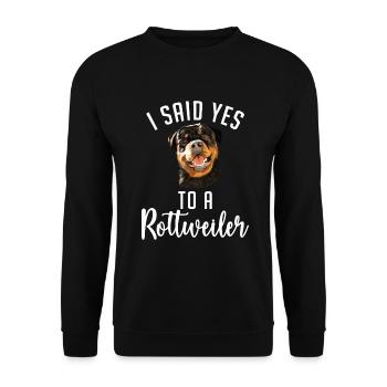 Rottweiler Gifts - Unisex Pullover - Schwarz - Vorne - Alina (178cm) & Michal (187cm)