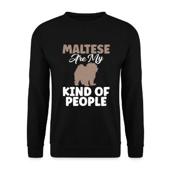 Cadeaux de propriétaire maltais - Sweat-shirt Unisexe - noir - Devant - Alina (178cm) & Michal (187cm)