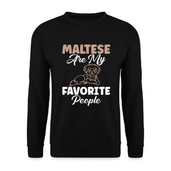 Cadeaux de propriétaire maltais - Sweat-shirt Unisexe - noir - Devant - Alina (178cm) & Michal (187cm)