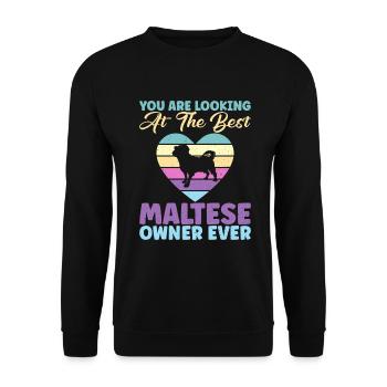 Cadeaux de propriétaire maltais - Sweat-shirt Unisexe - noir - Devant - Alina (178cm) & Michal (187cm)