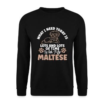 Cadeaux de propriétaire maltais - Sweat-shirt Unisexe - noir - Devant - Alina (178cm) & Michal (187cm)