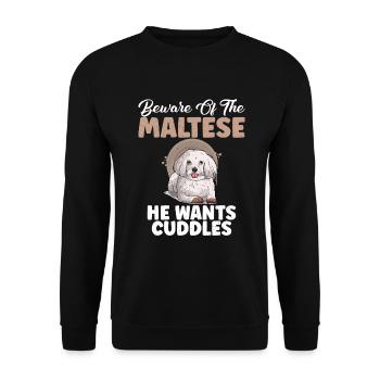 Cadeaux de propriétaire maltais - Sweat-shirt Unisexe - noir - Devant - Alina (178cm) & Michal (187cm)
