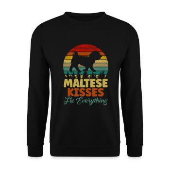 Cadeaux de propriétaire maltais - Sweat-shirt Unisexe - noir - Devant - Alina (178cm) & Michal (187cm)