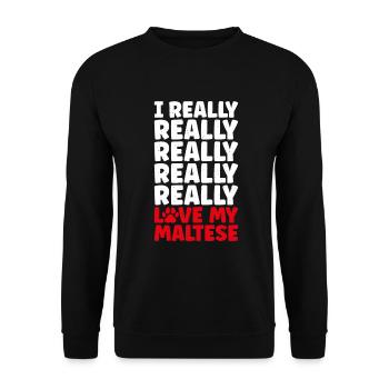 Cadeaux de propriétaire maltais - Sweat-shirt Unisexe - noir - Devant - Alina (178cm) & Michal (187cm)