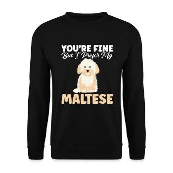 Cadeaux de propriétaire maltais - Sweat-shirt Unisexe - noir - Devant - Alina (178cm) & Michal (187cm)