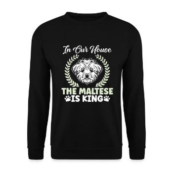 Cadeaux de propriétaire maltais - Sweat-shirt Unisexe - noir - Devant - Alina (178cm) & Michal (187cm)