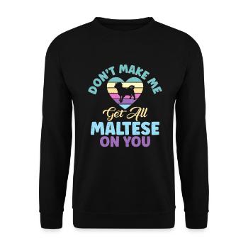 Cadeaux de propriétaire maltais - Sweat-shirt Unisexe - noir - Devant - Alina (178cm) & Michal (187cm)