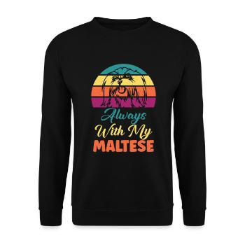 Cadeaux de propriétaire maltais - Sweat-shirt Unisexe - noir - Devant - Alina (178cm) & Michal (187cm)