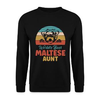 Maltese Owner Gifts - Unisex Pullover - Schwarz - Vorne - Alina (178cm) & Michal (187cm)