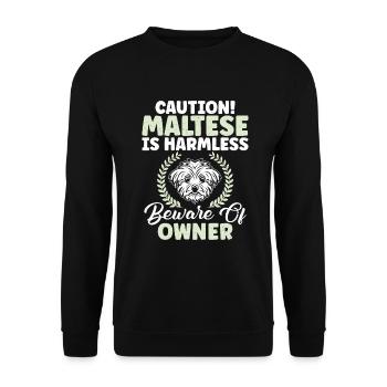 Maltese Owner Gifts - Unisex Pullover - Schwarz - Vorne - Alina (178cm) & Michal (187cm)