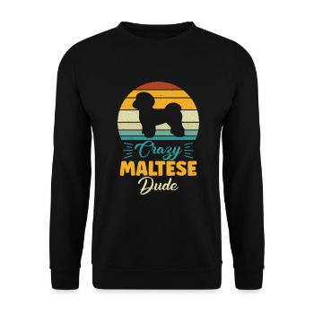 Maltese Owner Gifts - Unisex Pullover - Schwarz - Vorne - Alina (178cm) & Michal (187cm)