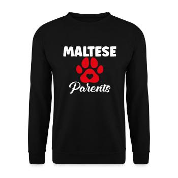 Maltese Owner Gifts - Unisex Pullover - Schwarz - Vorne - Alina (178cm) & Michal (187cm)