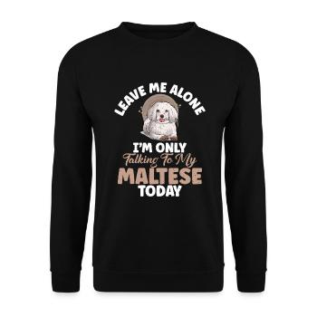 Maltese Owner Gifts - Unisex Pullover - Schwarz - Vorne - Alina (178cm) & Michal (187cm)