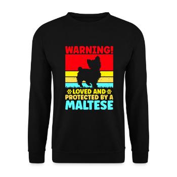 Cadeaux de propriétaire maltais - Sweat-shirt Unisexe - noir - Devant - Alina (178cm) & Michal (187cm)