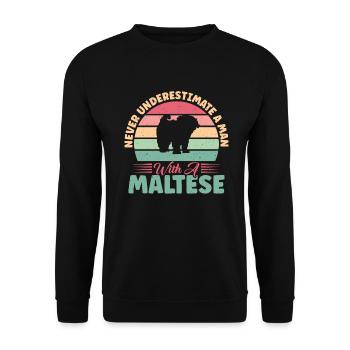 Cadeaux de propriétaire maltais - Sweat-shirt Unisexe - noir - Devant - Alina (178cm) & Michal (187cm)