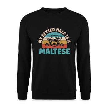 Maltese Owner Gifts - Unisex Pullover - Schwarz - Vorne - Alina (178cm) & Michal (187cm)