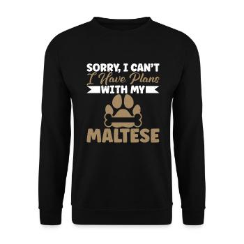 Cadeaux de propriétaire maltais - Sweat-shirt Unisexe - noir - Devant - Alina (178cm) & Michal (187cm)
