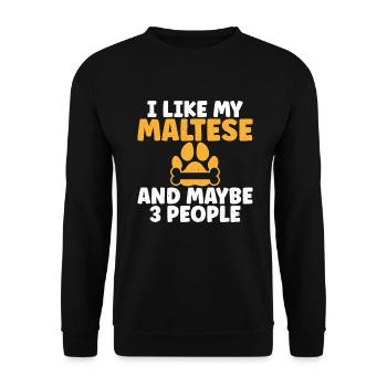 Cadeaux de propriétaire maltais - Sweat-shirt Unisexe - noir - Devant - Alina (178cm) & Michal (187cm)