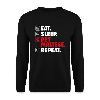 Maltese Owner Gifts - Unisex Sweatshirt - black - Front - Alina (178cm) & Michal (187cm)