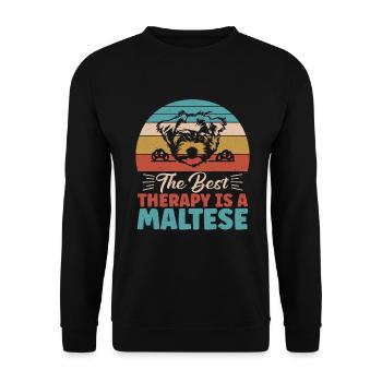 Cadeaux de propriétaire maltais - Sweat-shirt Unisexe - noir - Devant - Alina (178cm) & Michal (187cm)