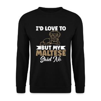 Maltese Owner Gifts - Unisex Sweatshirt - black - Front - Alina (178cm) & Michal (187cm)
