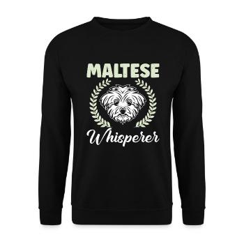 Maltese Owner Gifts - Unisex Sweatshirt - black - Front - Alina (178cm) & Michal (187cm)