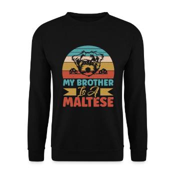 Maltese Owner Gifts - Unisex Pullover - Schwarz - Vorne - Alina (178cm) & Michal (187cm)