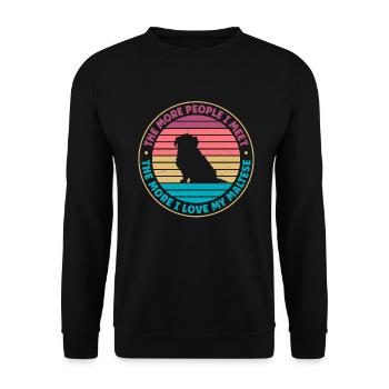 Maltese Owner Gifts - Unisex Sweatshirt - black - Front - Alina (178cm) & Michal (187cm)