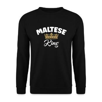 Maltese Owner Gifts - Unisex Sweatshirt - black - Front - Alina (178cm) & Michal (187cm)