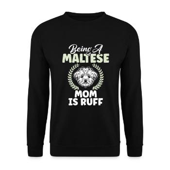 Maltese Owner Gifts - Unisex Sweatshirt - black - Front - Alina (178cm) & Michal (187cm)
