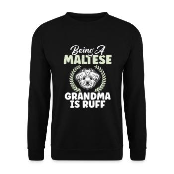Maltese Owner Gifts - Unisex Sweatshirt - black - Front - Alina (178cm) & Michal (187cm)