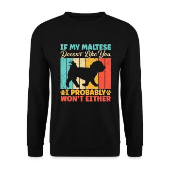 Cadeaux de propriétaire maltais - Sweat-shirt Unisexe - noir - Devant - Alina (178cm) & Michal (187cm)