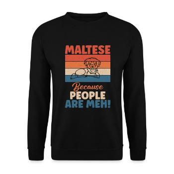 Cadeaux de propriétaire maltais - Sweat-shirt Unisexe - noir - Devant - Alina (178cm) & Michal (187cm)