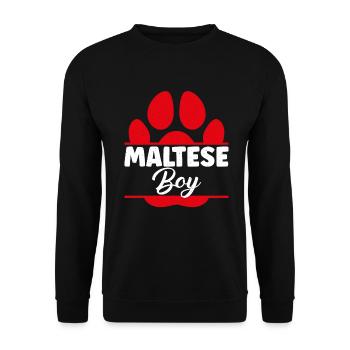 Maltese Owner Gifts - Unisex Pullover - Schwarz - Vorne - Alina (178cm) & Michal (187cm)