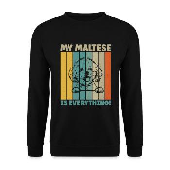 Cadeaux de propriétaire maltais - Sweat-shirt Unisexe - noir - Devant - Alina (178cm) & Michal (187cm)