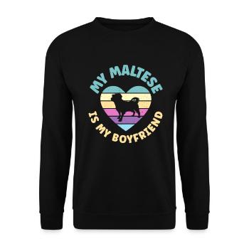 Cadeaux de propriétaire maltais - Sweat-shirt Unisexe - noir - Devant - Alina (178cm) & Michal (187cm)