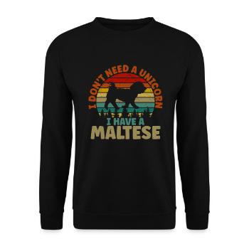Cadeaux de propriétaire maltais - Sweat-shirt Unisexe - noir - Devant - Alina (178cm) & Michal (187cm)
