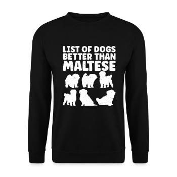 Cadeaux de propriétaire maltais - Sweat-shirt Unisexe - noir - Devant - Alina (178cm) & Michal (187cm)