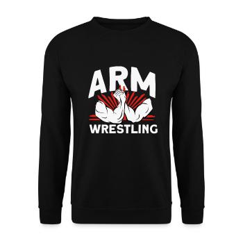 Armdrücken - Unisex Pullover - Schwarz - Vorne - Alina (178cm) & Michal (187cm)