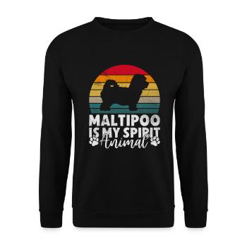 Cadeaux Maltipoo - Sweat-shirt Unisexe - noir - Devant - Alina (178cm) & Michal (187cm)