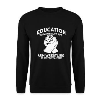 Arm wrestling - Unisex Sweatshirt - black - Front - Alina (178cm) & Michal (187cm)