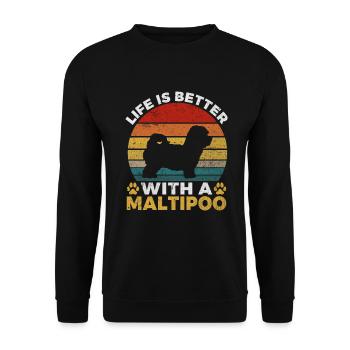 Cadeaux Maltipoo - Sweat-shirt Unisexe - noir - Devant - Alina (178cm) & Michal (187cm)