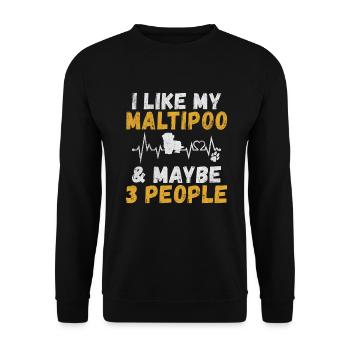 Maltipoo Gifts - Unisex Pullover - Schwarz - Vorne - Alina (178cm) & Michal (187cm)