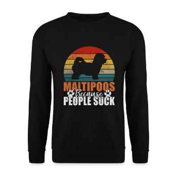 Cadeaux Maltipoo - Sweat-shirt Unisexe - noir - Devant - Alina (178cm) & Michal (187cm)