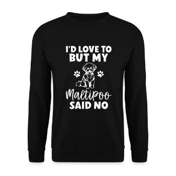 Cadeaux Maltipoo - Sweat-shirt Unisexe - noir - Devant - Alina (178cm) & Michal (187cm)